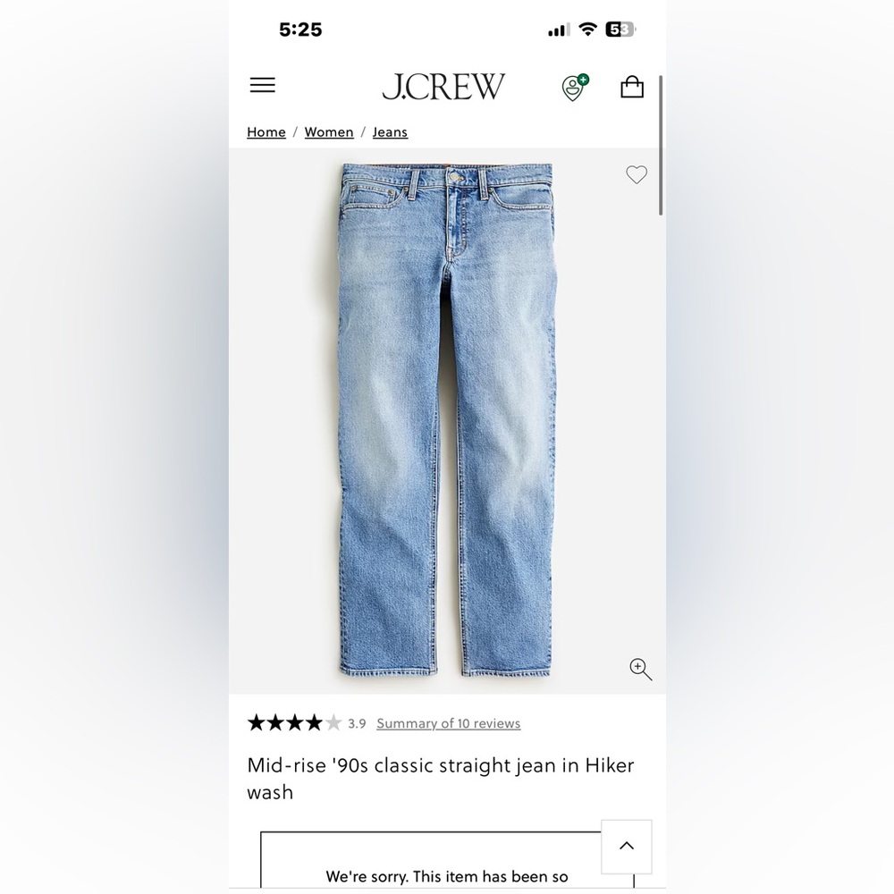 Mid-Rise Women’s J. Crew Jeans